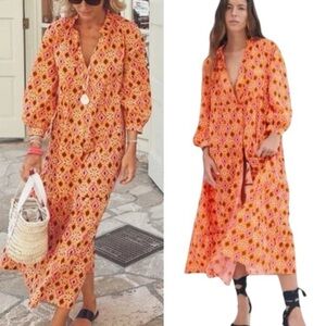 Orange Zara dress with a print